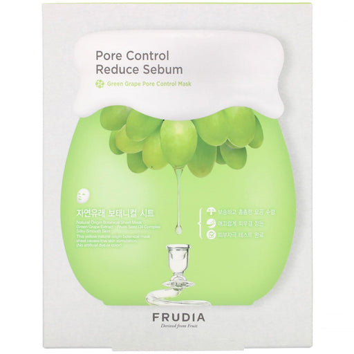 Frudia, Pore Control Reduce Sebum, Green Grape Pore Control Mask, 5 Sheets, 0.91 oz (27 ml) Each - HealthCentralUSA