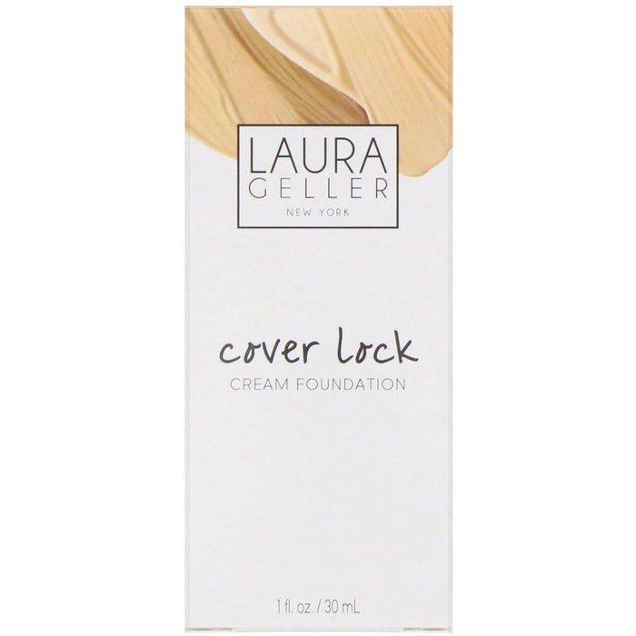 Laura Geller, Cover Lock, Cream Foundation, Golden Medium, 1 fl oz (30 ml) - HealthCentralUSA