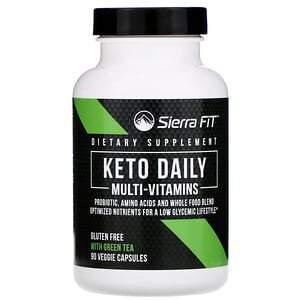 Sierra Fit, Keto Daily Multi-Vitamins with Green Tea, 90 Veggie Capsules - HealthCentralUSA