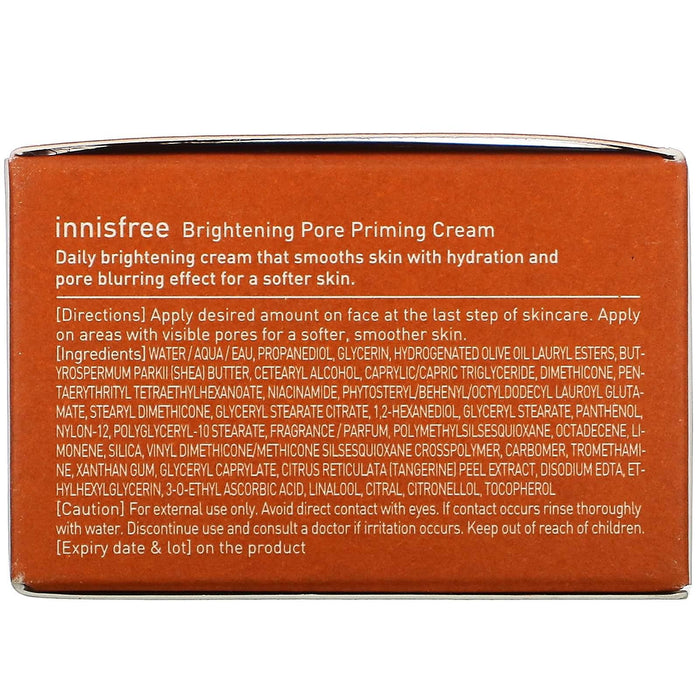 Innisfree, Jeju Hallabong Daily Skin Bright, Brightening Pore Priming Cream, 1.69 fl oz (50 ml) - HealthCentralUSA