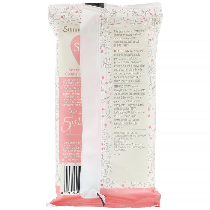 Summer's Eve, Sheer Floral Cleansing Cloths, 32 Cloths - HealthCentralUSA