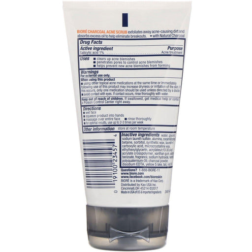 Biore, Charcoal Acne Scrub, 4.5 oz (127 g) - HealthCentralUSA