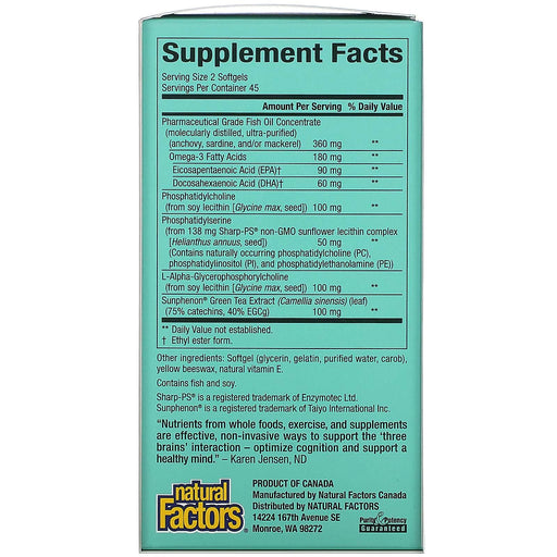 Natural Factors, 3 Brains, Higher Thoughts, 90 Softgels - HealthCentralUSA