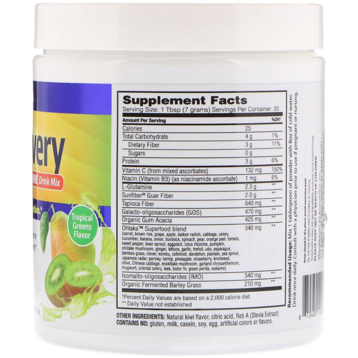 Enzymedica, GI Recovery Superfoods & Glutamine Drink Mix, Tropical Greens Flavor, 210 g - HealthCentralUSA