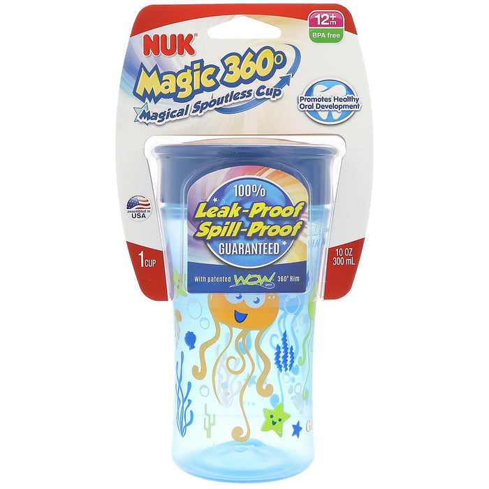 NUK, Magic 360, Magical Spoutless Cup, 12+ Months, 1 Cup, 10 oz (300 ml) - HealthCentralUSA