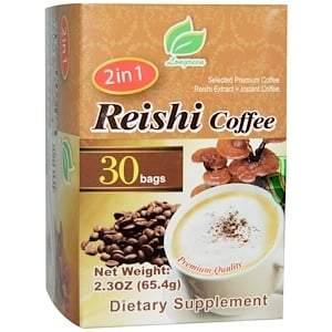 Longreen, 2 in 1 Reishi Coffee, Reishi Mushroom & Coffee, 30 Bags, 2.3 oz (65.4 g) Each - HealthCentralUSA