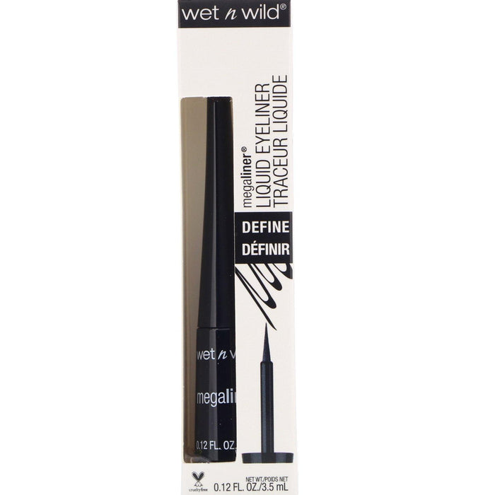 Wet n Wild, MegaLiner Liquid Eyeliner, Black, 0.12 fl oz (3.5 ml) - HealthCentralUSA