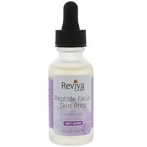 Reviva Labs, Peptide Facial Skin Prep With Hyaluronic Acid, Anti Aging, 1 fl oz (29.5 ml) - HealthCentralUSA