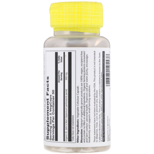 Solaray, Organically Grown St. John's Wort, 450 mg, 100 VegCaps - HealthCentralUSA