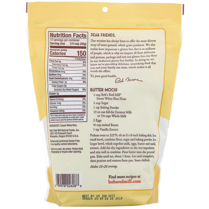 Bob's Red Mill, Sweet White Rice Flour, 24 oz (680 g) - HealthCentralUSA