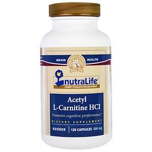 NutraLife, Acetyl L-Carnitine HCI, 500 mg, 120 Capsules - HealthCentralUSA