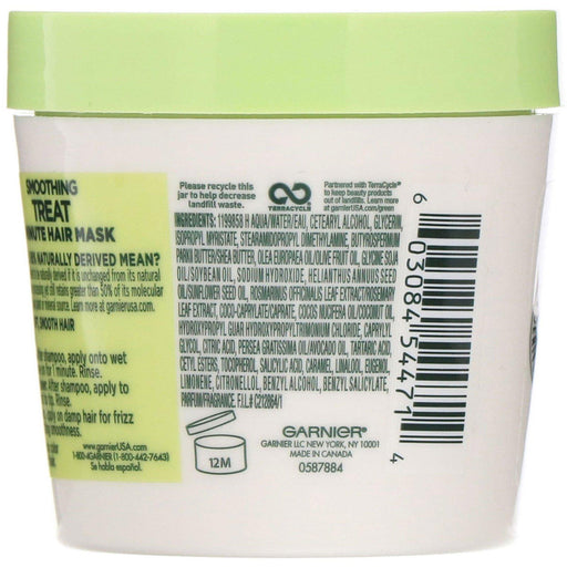Garnier, Fructis, Smoothing Treat, 1 Minute Hair Mask + Avocado Extract, 3.4 fl oz (100 ml) - HealthCentralUSA