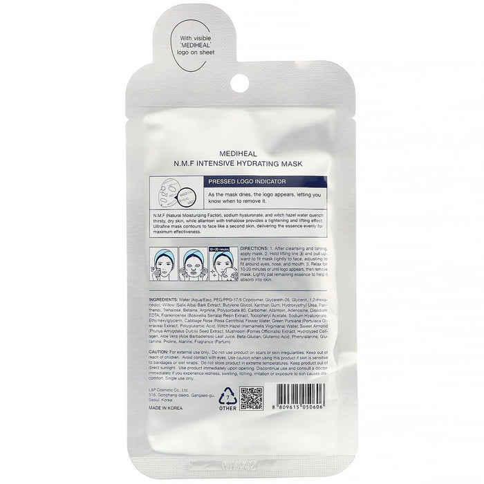 Mediheal, N.M.F Intensive Hydrating Beauty Mask, 1 Sheet, 0.91 fl. oz (27 ml) - HealthCentralUSA