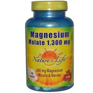 Nature's Life, Magnesium Malate, 1,300 mg, 100 Tablets - HealthCentralUSA