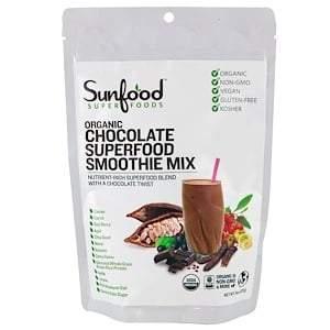 Sunfood, Organic Chocolate Superfood Smoothie Mix, 8 oz (227 g) - HealthCentralUSA
