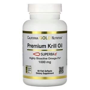 California Gold Nutrition, SUPERBA2 Premium Krill Oil, 1000 mg, 60 Softgels - HealthCentralUSA