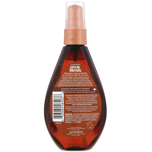 Garnier, Whole Blends, Coconut Oil & Cocoa Butter Smoothing Oil, 3.4 fl oz (100 ml) - HealthCentralUSA
