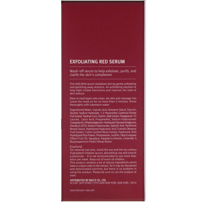 Biorace, Exfoliating Red Serum, AHA & BHA, 1.01 oz (30 ml) - HealthCentralUSA