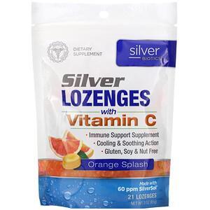 American Biotech Labs, Silver Biotics, Silver Lozenges, 60 PPM SilverSol, Orange Splash, 21 Lozenges - HealthCentralUSA