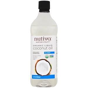 Nutiva, Organic Liquid Coconut Oil, Classic, 32 fl oz (946 ml) - HealthCentralUSA
