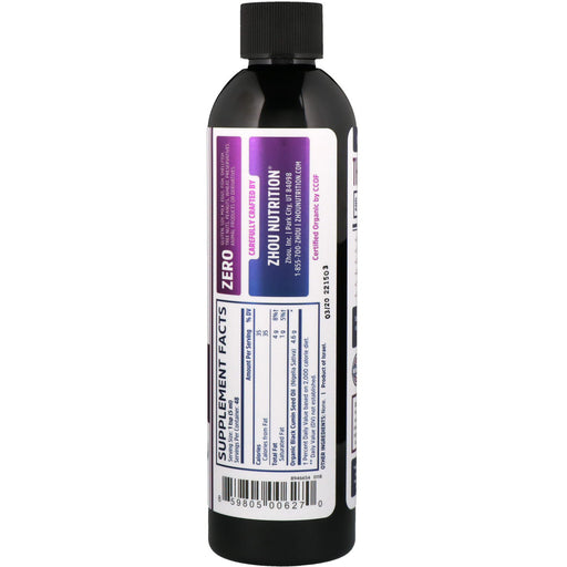 Zhou Nutrition, Organic, 100% Pure Virgin Black Seed Oil, Cold Pressed, 8 fl oz (240 ml) - HealthCentralUSA