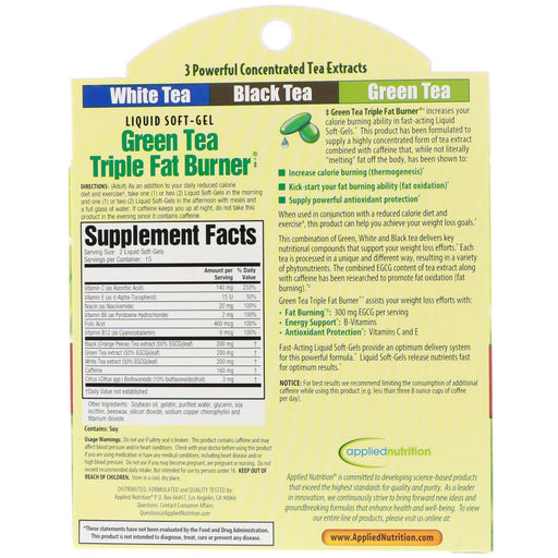 appliednutrition, Green Tea Triple Fat Burner, 30 Liquid Softgels - HealthCentralUSA
