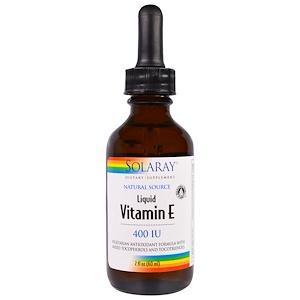 Solaray, Vitamin E, Liquid, 400 IU, 2 fl oz (60 ml) - HealthCentralUSA