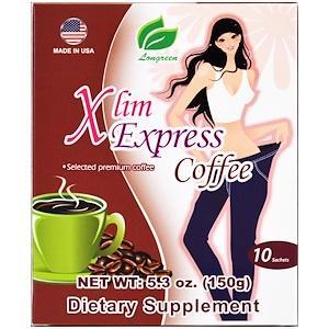 Longreen, Xlim Express Coffee, 10 Sachets, 5.3 oz (150 g) - HealthCentralUSA