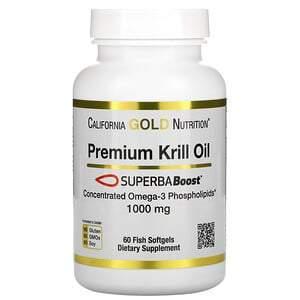 California Gold Nutrition, SUPERBABoost Premium Krill Oil, 1000 mg, 60 Softgels - HealthCentralUSA