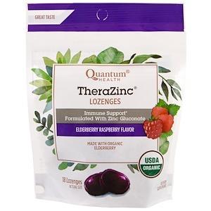 Quantum Health, TheraZinc, Lozenges, Elderberry Raspberry Flavor , 18 Lozenges - HealthCentralUSA