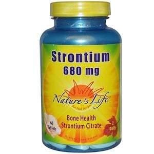 Nature's Life, Strontium, 680 mg, 60 Tablets - HealthCentralUSA