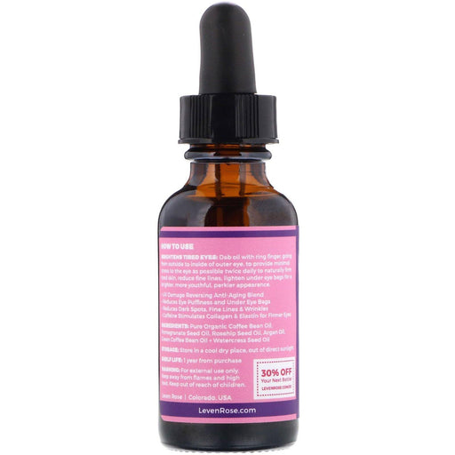 Leven Rose, Coffee Eye Lift Serum, 1 fl oz (30 ml) - HealthCentralUSA