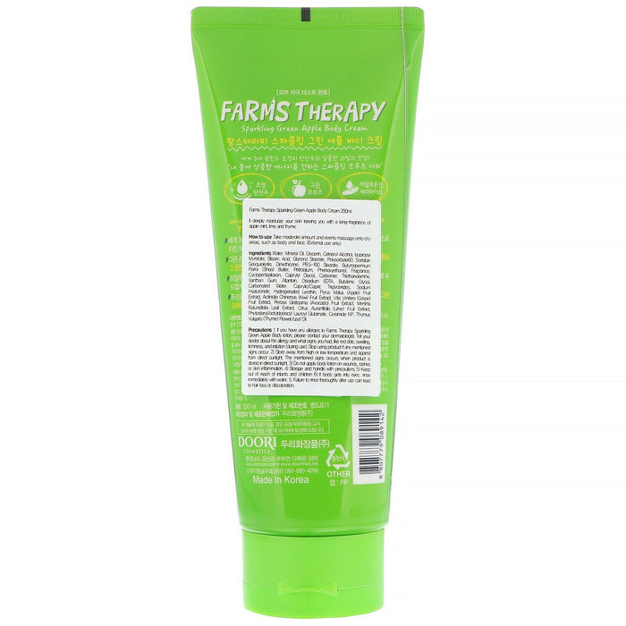 Doori Cosmetics, Farms Therapy, Sparkling Body Cream, Green Apple, 6.7 fl oz (200 ml) - HealthCentralUSA