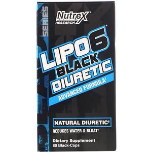 Nutrex Research, LIPO-6 Black Diuretic, 80 Black-Caps - HealthCentralUSA