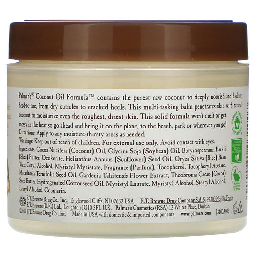 Palmer's, Coconut Oil Formula, Coconut Oil Balm, 3.5 oz (100 g) - HealthCentralUSA