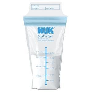 NUK, Seal 'n Go, Breast Milk Bags, 100 Pre-Sterilized Storage Bags, 6 oz (180 ml) Each - HealthCentralUSA