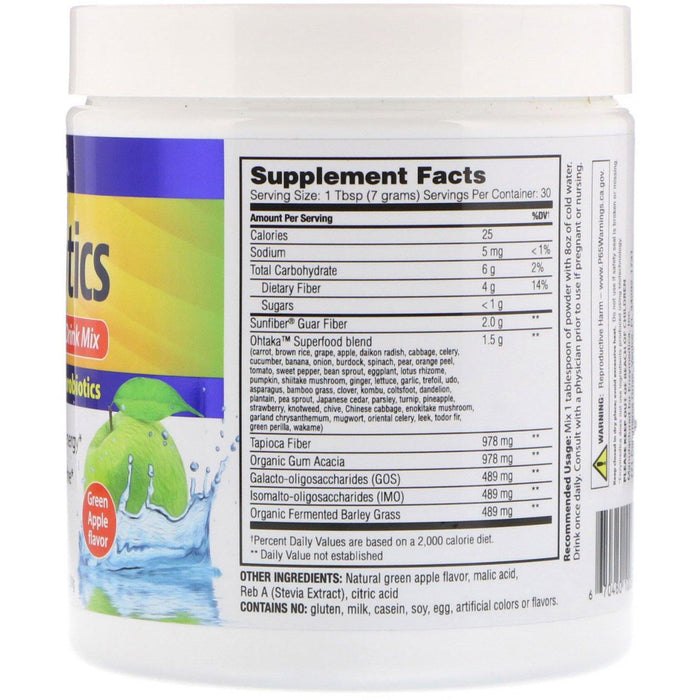 Enzymedica, Prebiotics Superfoods Drink Mix, Green Apple Flavor, 210 g - HealthCentralUSA