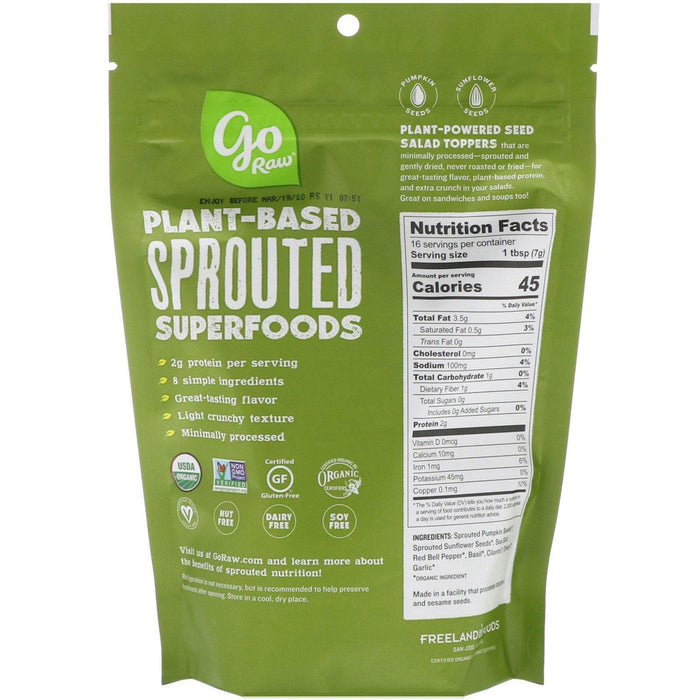 Go Raw, Organic, Sprouted Seed Salad Toppers, Italian Herb, 4 oz (113 g) - HealthCentralUSA