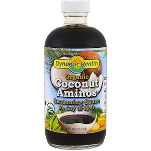 Dynamic Health Laboratories, Organic Coconut Aminos, Seasoning Sauce, 8 fl oz (237 ml) - HealthCentralUSA