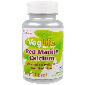VegLife, Red Marine Calcium, 90 Tablets - HealthCentralUSA