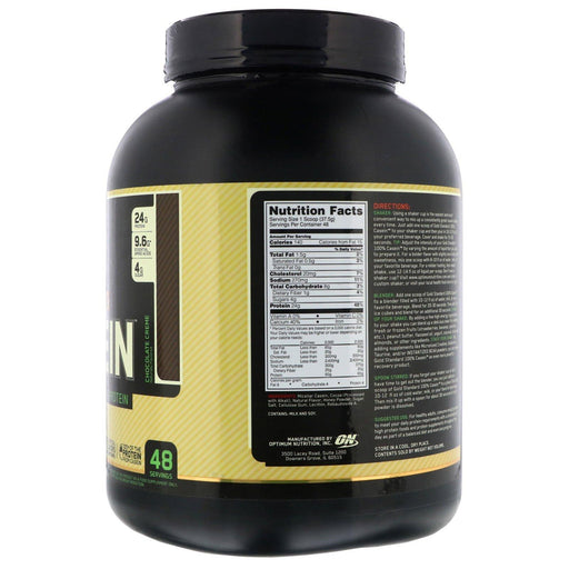 Optimum Nutrition, Gold Standard 100% Casein, Naturally Flavored, Chocolate Creme, 4 lbs (1.81 kg) - HealthCentralUSA