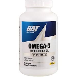 GAT, Omega-3, Lemon, 90 Softgels - HealthCentralUSA