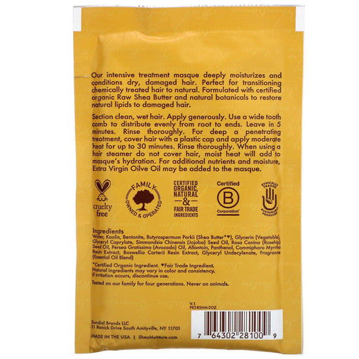 SheaMoisture, Moisture Recovery Treatment Masque with Seal Kelp & Argan Oil, Raw Shea Butter, 2 fl oz (59 ml) - HealthCentralUSA