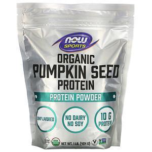 Now Foods, Sports, Organic Pumpkin Seed Protein Powder, Unflavored, 1 lb (454 g) - HealthCentralUSA