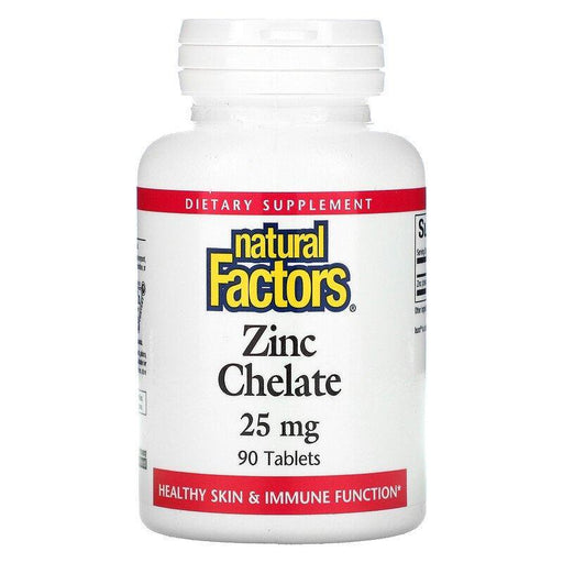 Natural Factors, Zinc Chelate, 25 mg, 90 Tablets - HealthCentralUSA