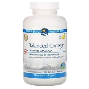 Nordic Naturals, Balanced Omega, Lemon , 830 mg, 180 Softgels - HealthCentralUSA