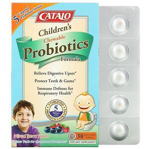 Catalo Naturals, Children's Chewable Probiotics Formula, Mixed Berry, 5 Billion CFU, 30 Chewable Tablets - HealthCentralUSA