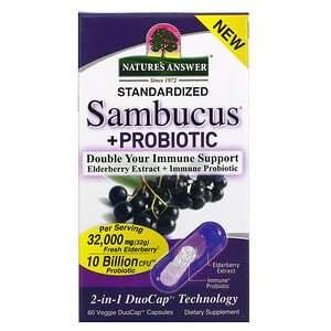 Nature's Answer, Sambucus + Probiotic, 60 Vegan DuoCap Capsules - HealthCentralUSA