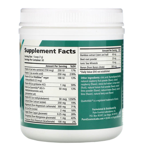 Pure Essence, Ionic-Fizz Calcium Plus, Raspberry Lemonade, 14.82 oz (420 g) - HealthCentralUSA