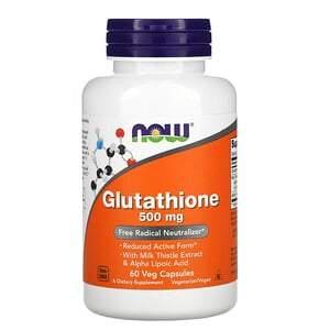 Now Foods, Glutathione, 500 mg, 60 Veg Capsules - HealthCentralUSA